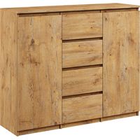 Kommode 4 Schubladen, 2 Schränke, 120cm, artistan Sideboard Bella