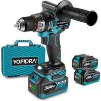 Trapano avvitatore a percussione 18V 94 Nm - 20 velocità regolabili Trapano avvitatore a batteria Ø13 mm - Con 2 batterie