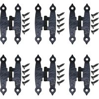 10 Pièces Armoire Antique Noire Porte Bagages Charnières Hinges Décoration Hinges avec Vis Charnières en Métal Charnière à Fleurs Quincaillerie Ancienne, 65 33mm