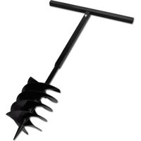Vidaxl – Tarière manuelle 200 mm en acier – Pour sols durs et terrains accidentés – Confort de prise avec poignée – Démontable pour rangement facile