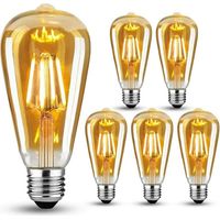 Set mit 6 Vintage-LED-Glühlampen (E27), 6 W (ersetzt 60 W), ideale Retro-Lampe für nostalgische und Vintage-Beleuchtung, warmweiß, - Versailles