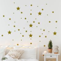 Stickers Lot des 130 étoiles - 55x100cm - dorées - Autocollants adhésifs noël - décoration fêtes