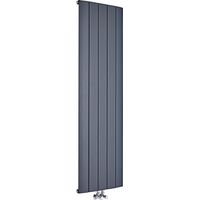 Hudson Reed – Radiateur vertical en aluminium anthracite 160 x 47 cm – Puissance 1533W – Raccordement central pour gain de place – Garantie 10 ans