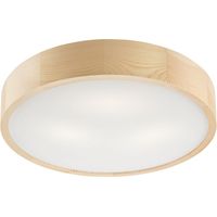 Lamkur Round Plafonnier cylindrique Pin, 3x E27