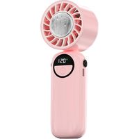 Leistungsstarker, tragbarer Mini-Handventilator, USB-aufladbar, 6 Windstufen Ideal für Reisen und Sommer – Pink