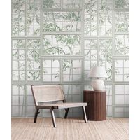 Papier peint intissé Japonais & asiatique Gris, Vert, Blanc - 1,59 x 2,8 m