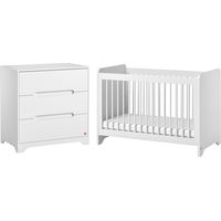 Babybett 60x120 und Kommode mit 3 Schubladen Vox Ova Weiß
