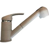Miscelatore cucina colore marmo beige/bianco, con doccia estraibile