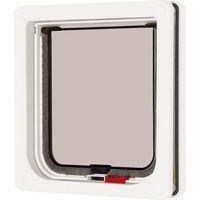 Blanc - Cat-mate Porte basculante verrouillable pour chats avec panneau indestructible en deux couleurs