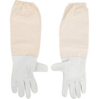 Gants anti-abeille – cuir chèvre + toile – manches longues anti-piqûres – XL – apiculture professionnelle