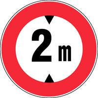Novap – Panneau de signalisation hauteur limitée 2m – Rigide Ø300mm – Trous pour fixation rapide – 4063362