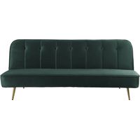 Schlafsofa aus Samt "James" - 180 x 83 x 75 cm - 3-Sitzer - Dunkelgrün