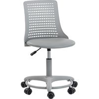 Silla de Escritorio sin Brazos Silla de Oficina Giratoria con Respaldo Hueco Altura Ajustable Gris