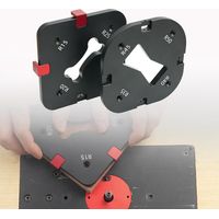 Lot de 2 gabarits de défonceuse en alliage d'aluminium à changement rapide R15 R20 R25 R30 R35 R40 R45 R50 pour travail du bois