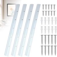 4 Piece Heavy Z Mirror Rail Mount, 30 cm Wall Mirror Mounting with Screws Mirror Hanging Rail for Heavy Mirrors Interlocking Photo Frame Hooks