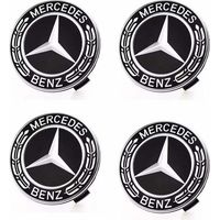 Tapas de buje de rueda ABS de 75 mm, compatibles con accesorios para automóviles Mercedes-Benz (4 unidades)