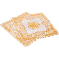 2pcs Tapis de Table Sets de Table Or Tapis de Tasse de Café pour Mariage Fournitures de Fête 20x20cm