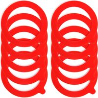 Bocaux en verre avec joints en caoutchouc (lot de 10) - 70 x 95 mm (rouge)
