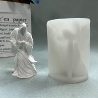 Moule à bougie en silicone, pour la fabrication de bougies cubiques 3D sur le thème des guerriers mystérieux