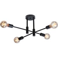 Lámpara De Techo Moderna 4 Luces Lampara Techo De Metal Lamparas Techo Salon E27 Negro Plafones De Interior Para Pasillo Dormitorio Sala De Estar