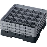 Casiers de lavage - haut max 17.4 cm - 50 x 50 x 22.5 cm - Noir - Lot de 3 - Cambro