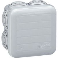 LEGRAND 092005 Caja plexo cuadrada con 7 conos IP55/IK07 65x65x40mm con tapa opaca a presión fabricada en termoplástico color