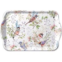 Mini plateau rectangulaire en mélamine Oiseaux et branches fleur