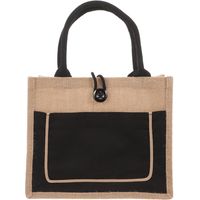 sac cabas en toile de jute avec bouton et anses robustes sac