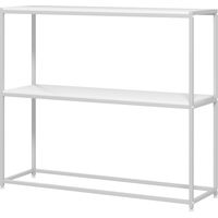 Consolle Ingresso Ripiano Aperto Acciaio Truciolato Blanc 100x30x87 cm