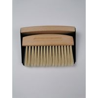 Balai de table en bois de hêtre avec pelle intégrée – Balai manuel pour cuisine, salle à manger ou réfectoire – 15,5 x 10 x 4 cm