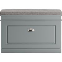 Sobuy – Banc à chaussures FSR82LHG meuble de rangement avec assise coussin rembourré – Dimensions 75x24x51 cm – Gris – Capacité 150kg