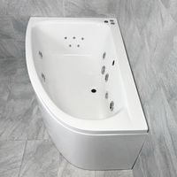 Cora Left Hand Offset Corner Bath 1500 x 1000mm Whirlpool Jet & Light Options, 11 Jets