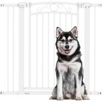 Accessoire pour chien, réglable, avec porte, blanc, 76-104 cm, pour chien, confort animal, usage intérieur extérieur, format pratique durable