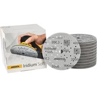 Mirka Iridium Soft Schleifscheiben Ø 150 mm / Korn P2000 / Klett Multifit / 20 Stück / schaumbasiertes Schleifmittel für präzises Trockenschleifen, Klarlackschliff, Finish