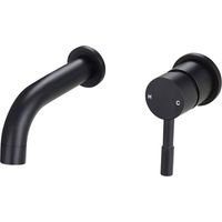 Signature Sail 2-Hole Mono Basin Mixer Tap Wall Mounted 155mm Spout Reach - Matt Black