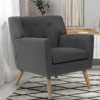 Sillón escandinavo LIV en tejido gris antracita