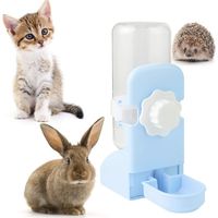 Automatic water dispenser for small animals and small hanging drinker for rabbits, guinea pigs, ferrets, guinea pigs, blue