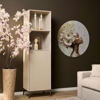 Colonne salon bois sable 1 porte rainurée CORTINA