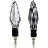 NALOOKAMIC Moto LED Clignotants Clignotants Avant Arri��re Indicateurs pour Moto Universal Running Light, 16LEDs, 2pcs - Serpent et Noir