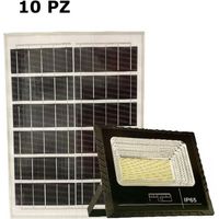 Faro LED Solare 200W Pannello Solare Luce Fredda 10PZ