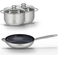 Lot Poêle 32cm et 2 Faitouts 20/24cm Elo Profi Therm Platinum