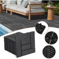 Wolketon 99 piastrelle per terrazza da 9 m², piastrelle a clip 30x30 cm, pavimentazione esterna per terrazza e giardino, antracite
