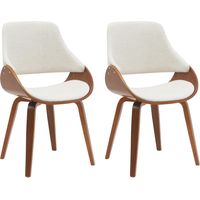 2er Set Esszimmerstuhl Vangale walnuss/creme Stoff