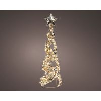 Arbre de Noël conique doré avec LED blanc chaud 16x60 cm
