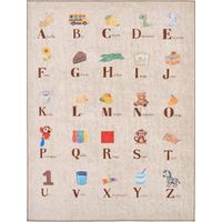 Tappeto educativo per bambini con alfabeto, per interni colore beige