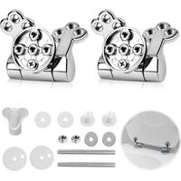 Charniere Abattant WC, Attaches Charnière Abattant WC Kit Ensembles Fixation Remplacement Rechange pour Lunette de Toilette pour Toilettes Fixation Cuvette WC