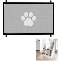Cancelletto per scale per cani, cancelletto di sicurezza portatile per bambini e animali domestici, cancelletto per cani senza fori per scale, corridoi, porte (110 78 cm, nero)
