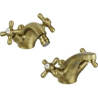 Juego de grifería retro en color bronce antiguo Gattoni Calypso KITCALY3BR