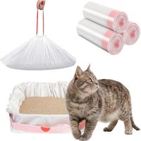 30 Litiere pour Chat xxl,Sac Litiere Chat avec Cordon de Serrage, Sacs Épais et Résistants Sac Poubelle,Sac a Litiere pour Chat,Litière pour Chats Résistant per Poubelle Litiere Chat,-115450.03CM