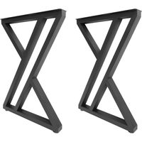 70cm Tall Table Legs Set of 2 Black Coffee Table Foots Heavy Duty Industrial X Shaped DIY Furniture Table Racks with Screws for DIY Table Desk Breakfast Bar Stand Bench